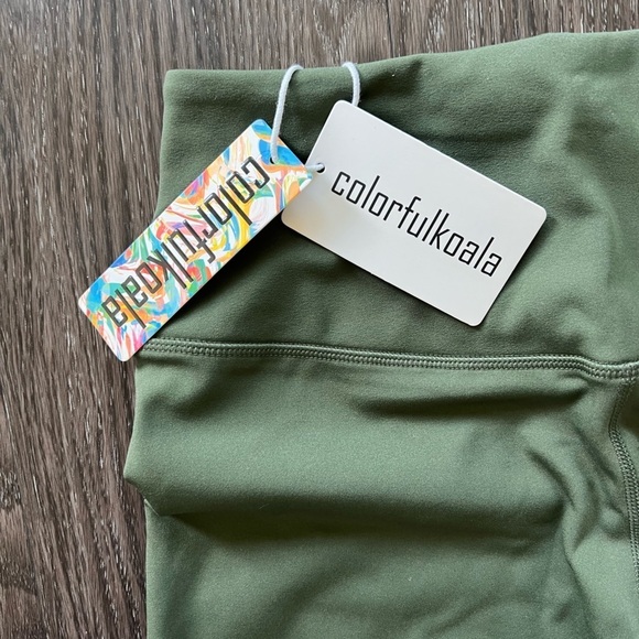 Colorfulkoala Women's High Waisted Legging - Olive Green - Medium - Picture 7 of 8